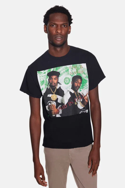 Eric B. Rakim "Paid in Full" Distressed Crystal Tee Black sold by Blue & Cream