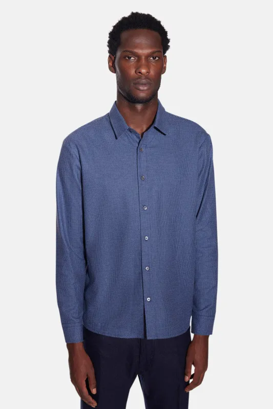 Scribner Flannel Shirt Blue Houndstooth sold by Blue & Cream