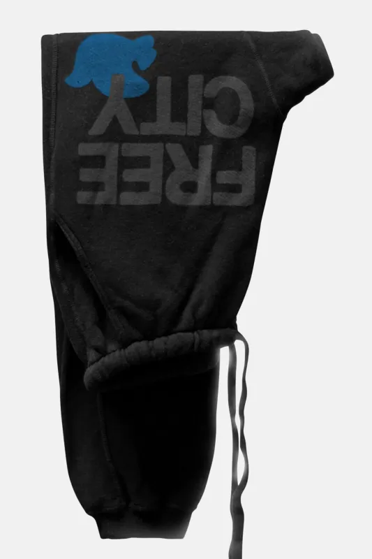 SuperFluff Pocket LUX Sweatpant Superblack/Blue sold by Blue & Cream