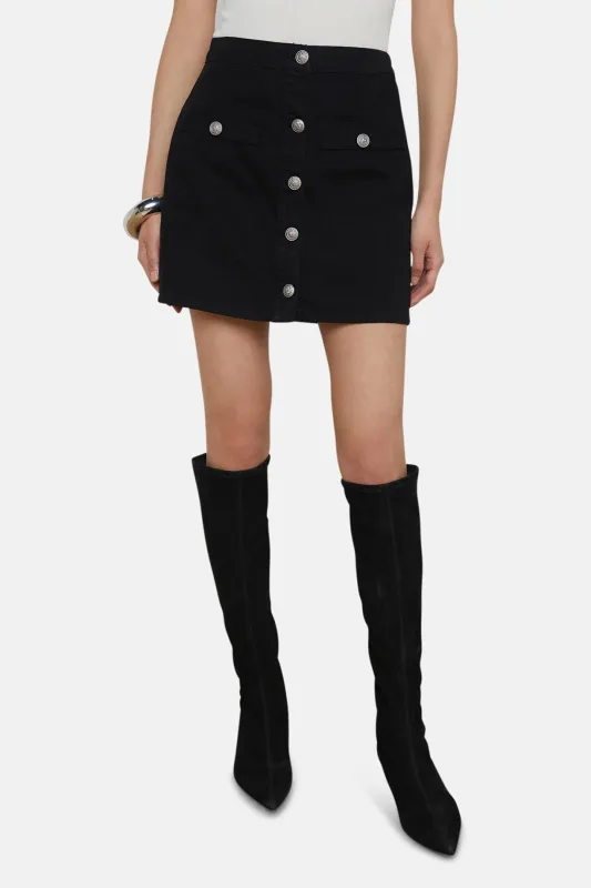 Kris Denim Mini Skirt Noir made by L'AGENCE