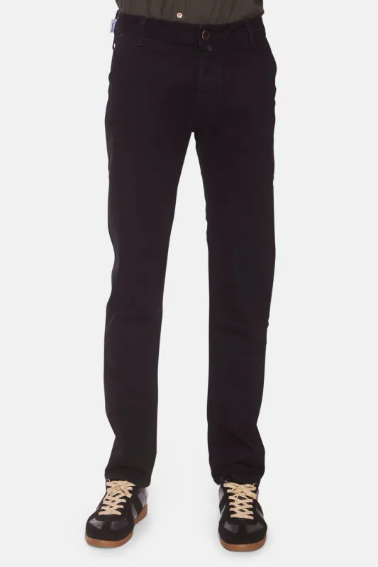 Lenny Slant Pocket Relaxed Twill Jet Black sold by Blue & Cream