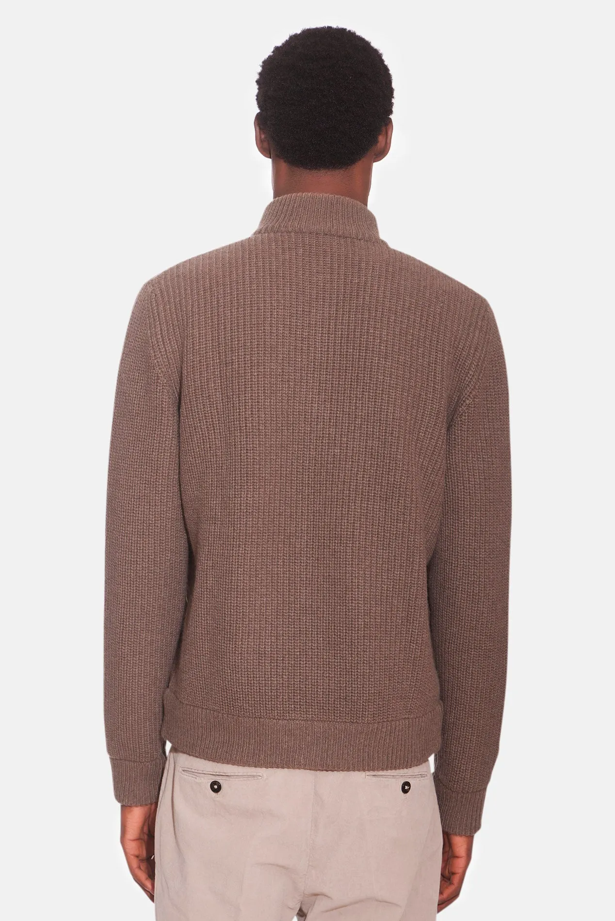 Merino Wool Zip Cardigan Brown sold by Blue & Cream product image thumbnail 5