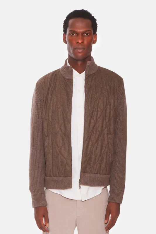 Merino Wool Zip Cardigan Brown sold by Blue & Cream