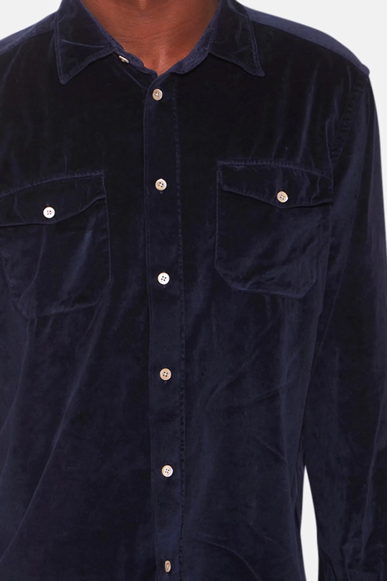 Soft Velvet Western Shirt Navy sold by Blue & Cream product image thumbnail 2