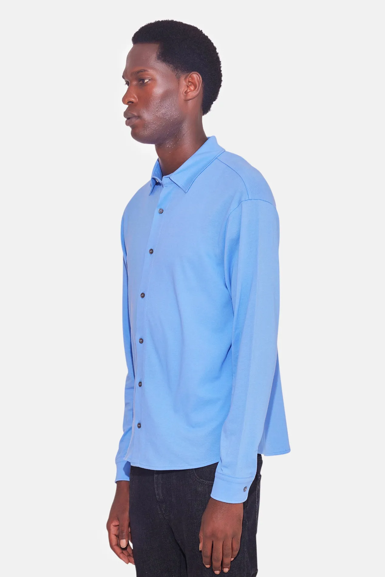 Dre Pique Button Up Shirt Blue sold by Blue & Cream product image thumbnail 2