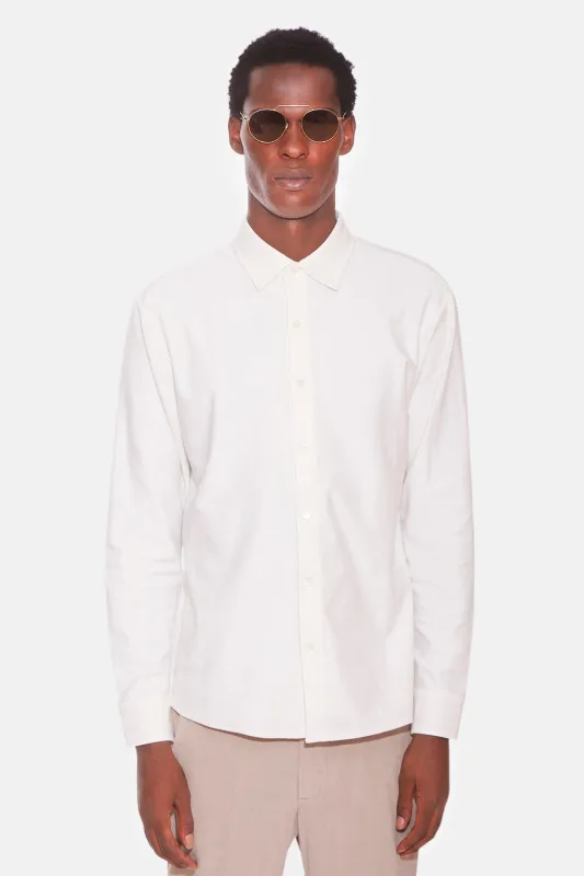 Dre Pique Button Up Shirt Ivory sold by Blue & Cream