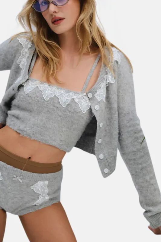 Arinah Cardigan Grey made by For Love And Lemons