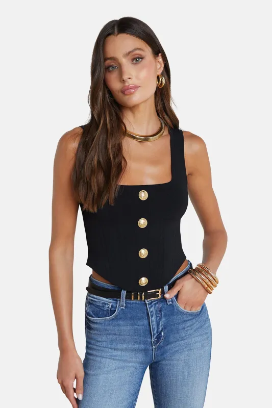 Saga Top Black/Gold sold by Blue & Cream