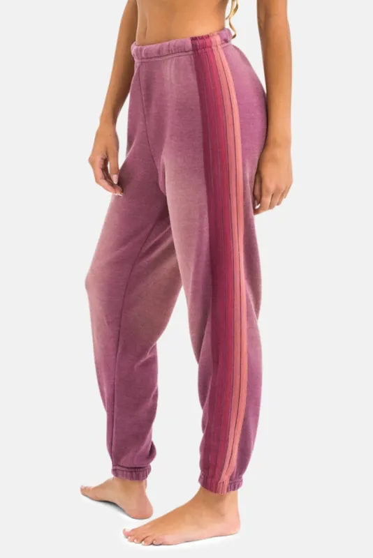 5 Stripe Sweatpants Faded Berry sold by Blue & Cream