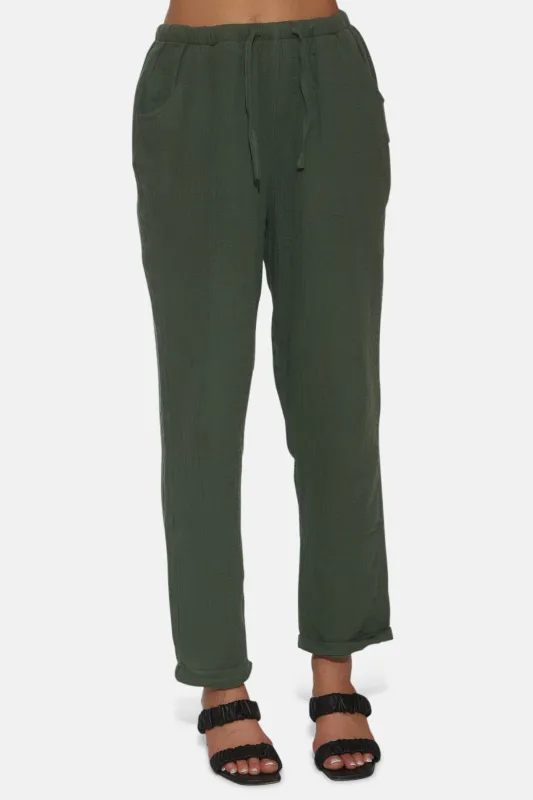 Dune Gauze Pant Basil sold by Blue & Cream
