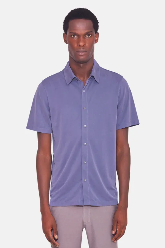 Short Sleeve Micro Pique Shirt Blue sold by Blue & Cream