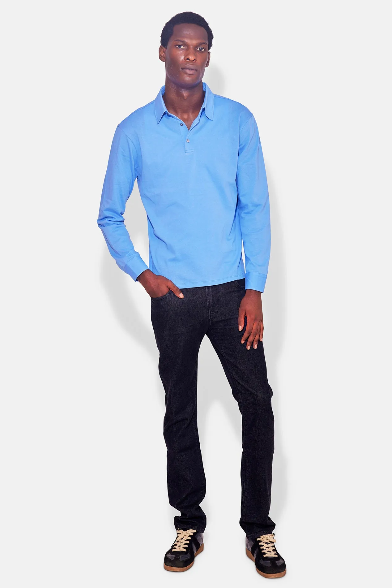 Marco LS Pique Polo Blue sold by Blue & Cream product image thumbnail 5