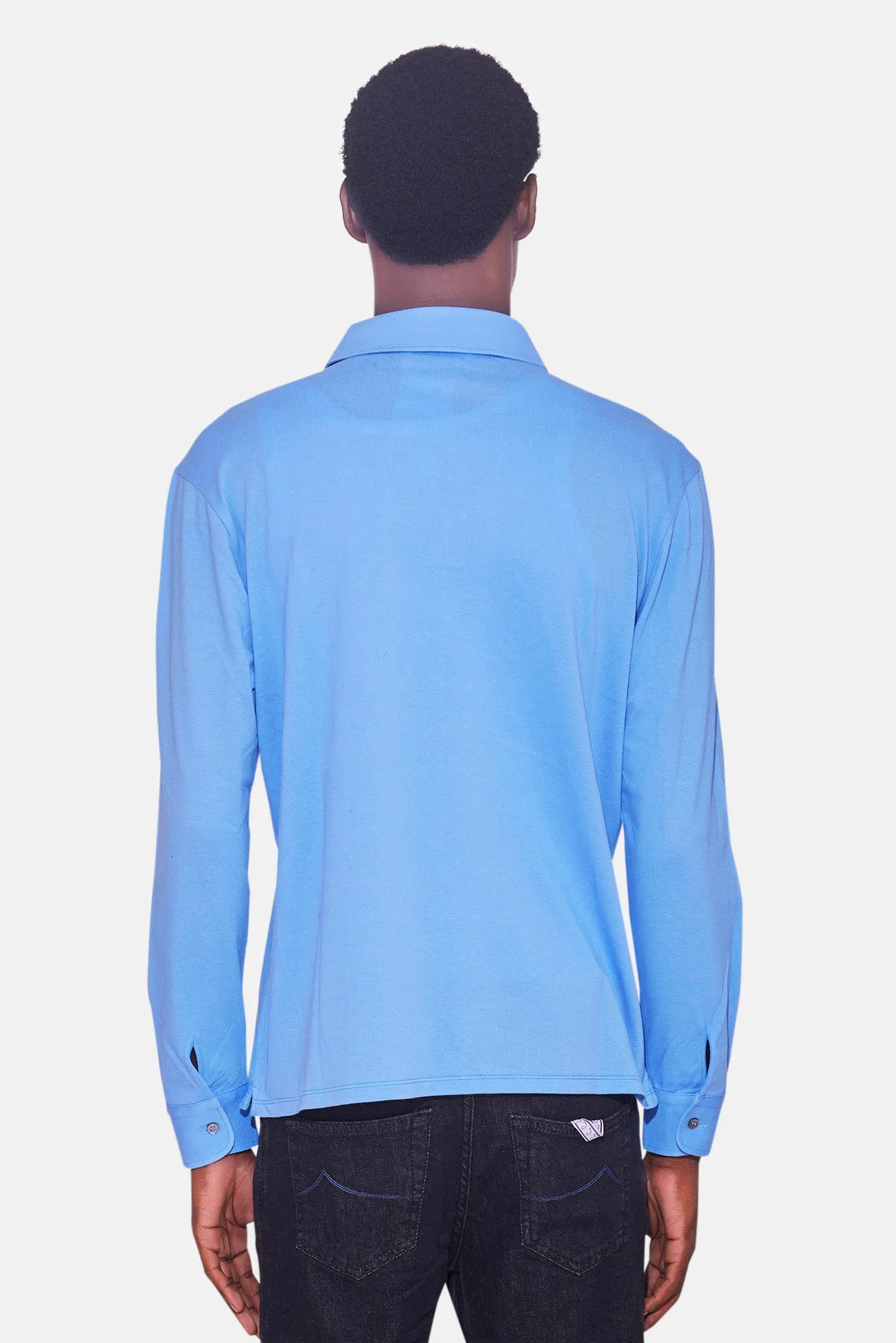 Marco LS Pique Polo Blue sold by Blue & Cream product image thumbnail 3