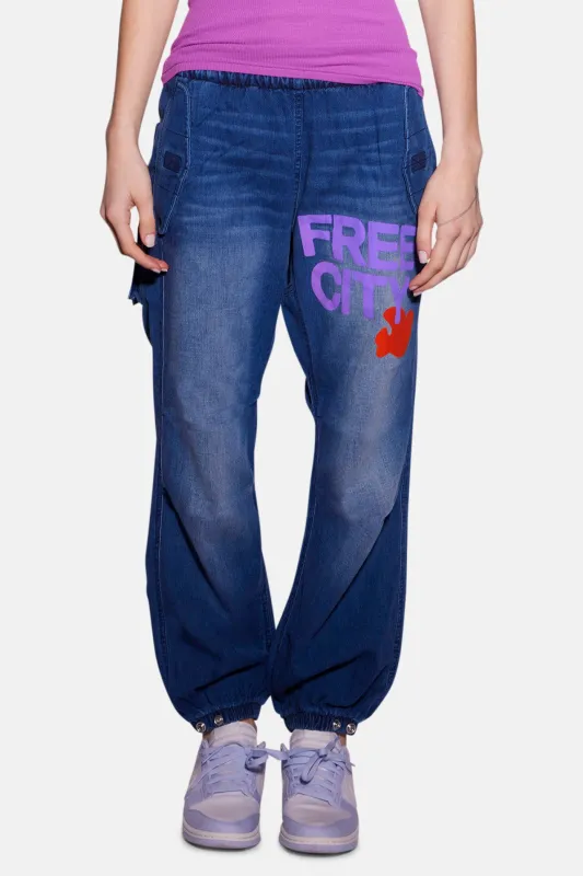 FreeCity LARGE Flap/Snap Shell Pant Indigo 2 sold by Blue & Cream