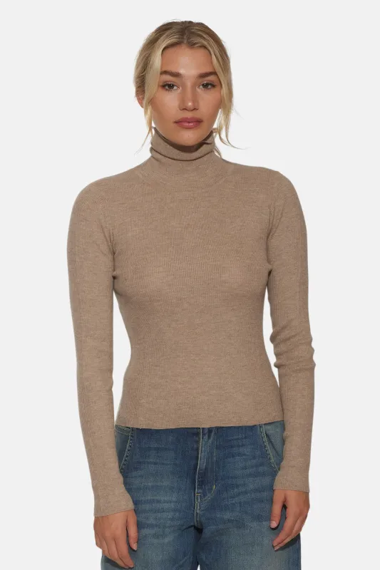Eva Cashmere Turtleneck Sweater Mink sold by Blue & Cream