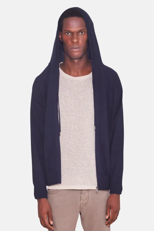 Luke Zip Hoodie Navy sold by Blue & Cream