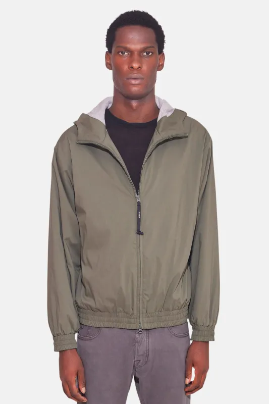 Shell Jacket Military Green/Grey Hood sold by Blue & Cream