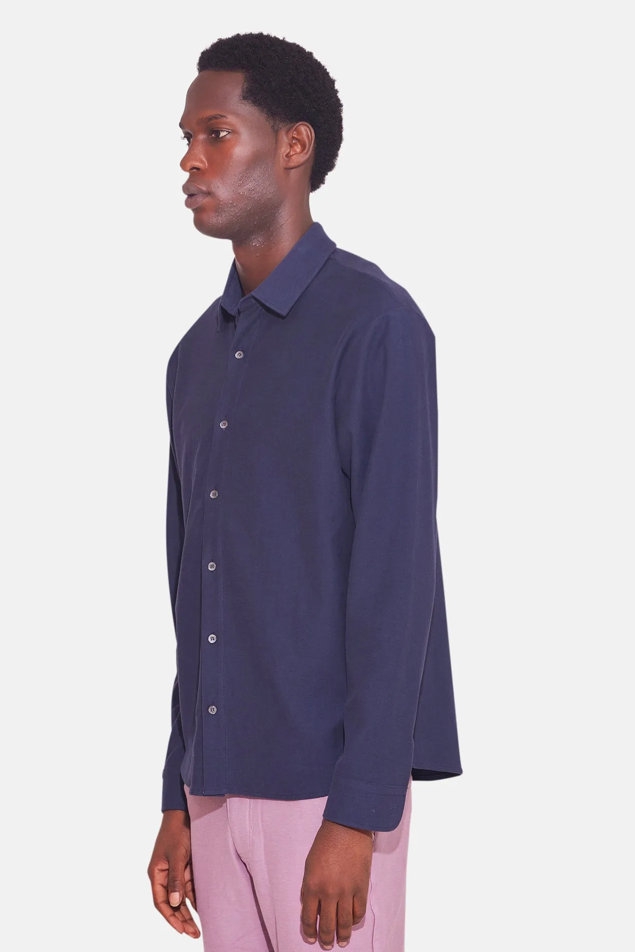 Dre Pique Button Up Shirt Washed Navy sold by Blue & Cream product image thumbnail 2