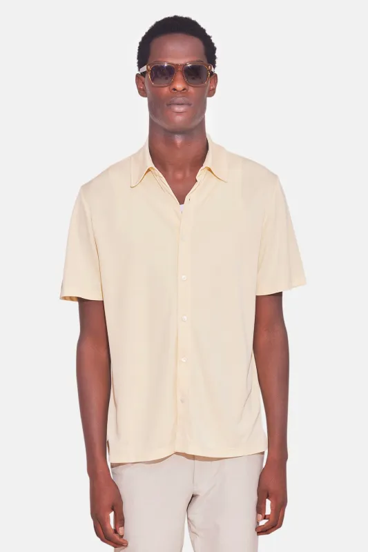 Short Sleeve Micro Pique Shirt Yellow sold by Blue & Cream