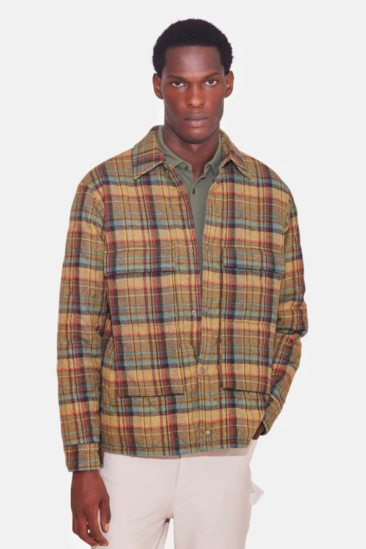 Quilted Snap Shirt Tan Plaid sold by Blue & Cream
