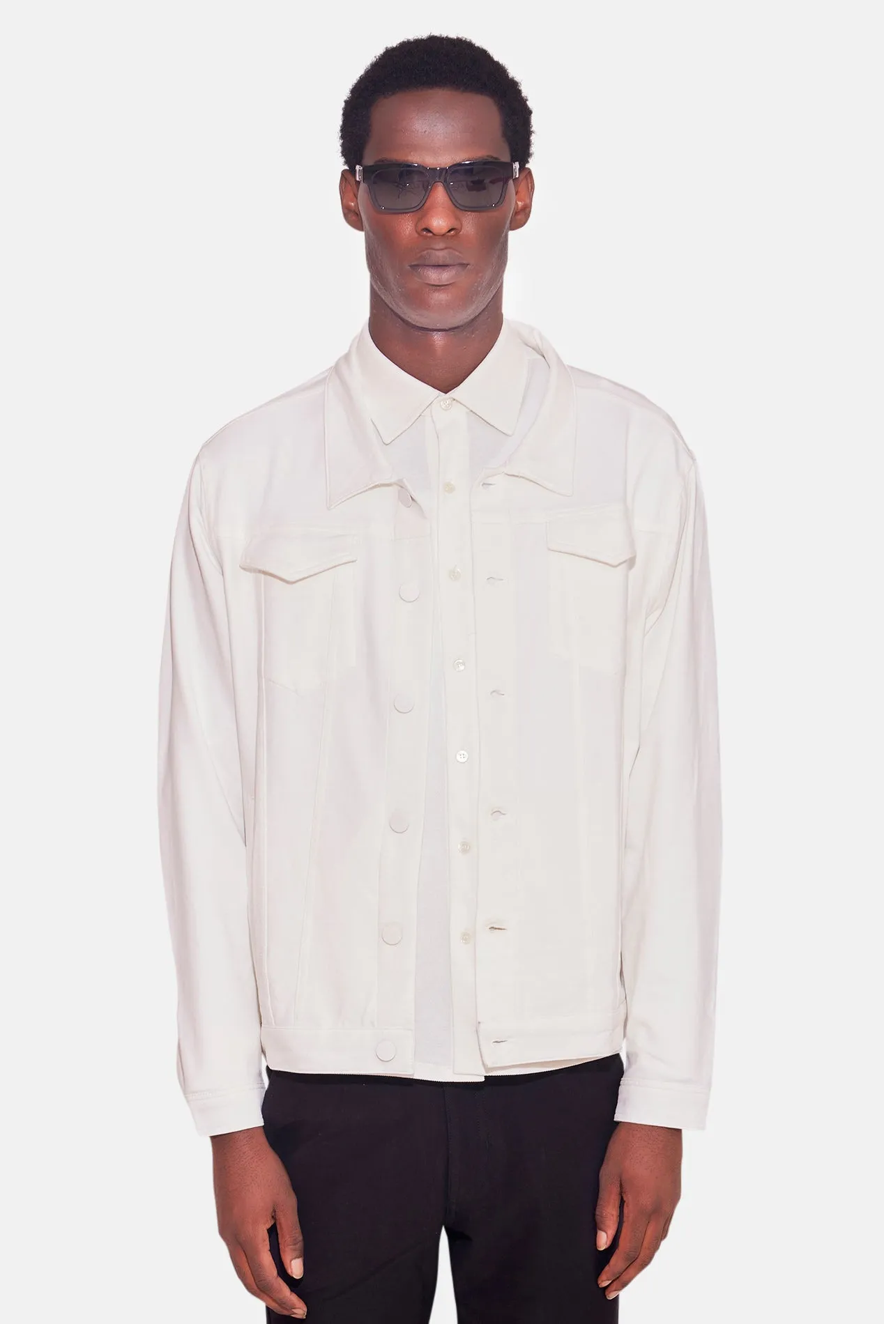 Light Trucker Jacket White sold by Blue & Cream