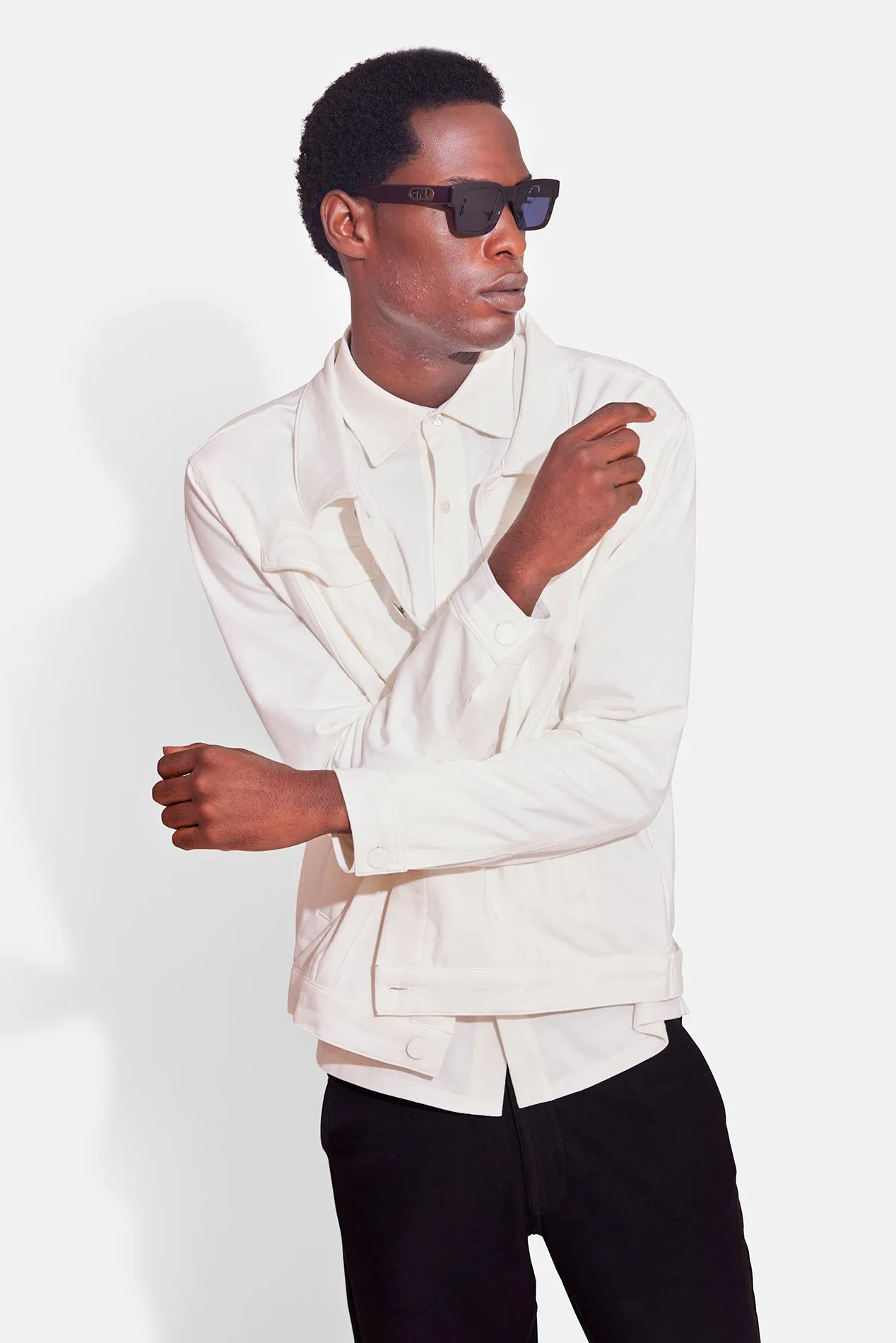 Light Trucker Jacket White sold by Blue & Cream product image thumbnail 5