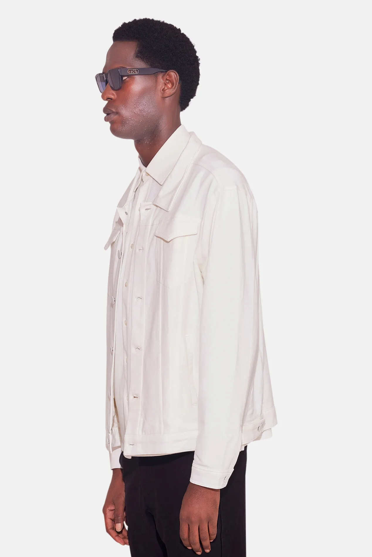 Light Trucker Jacket White sold by Blue & Cream product image thumbnail 2