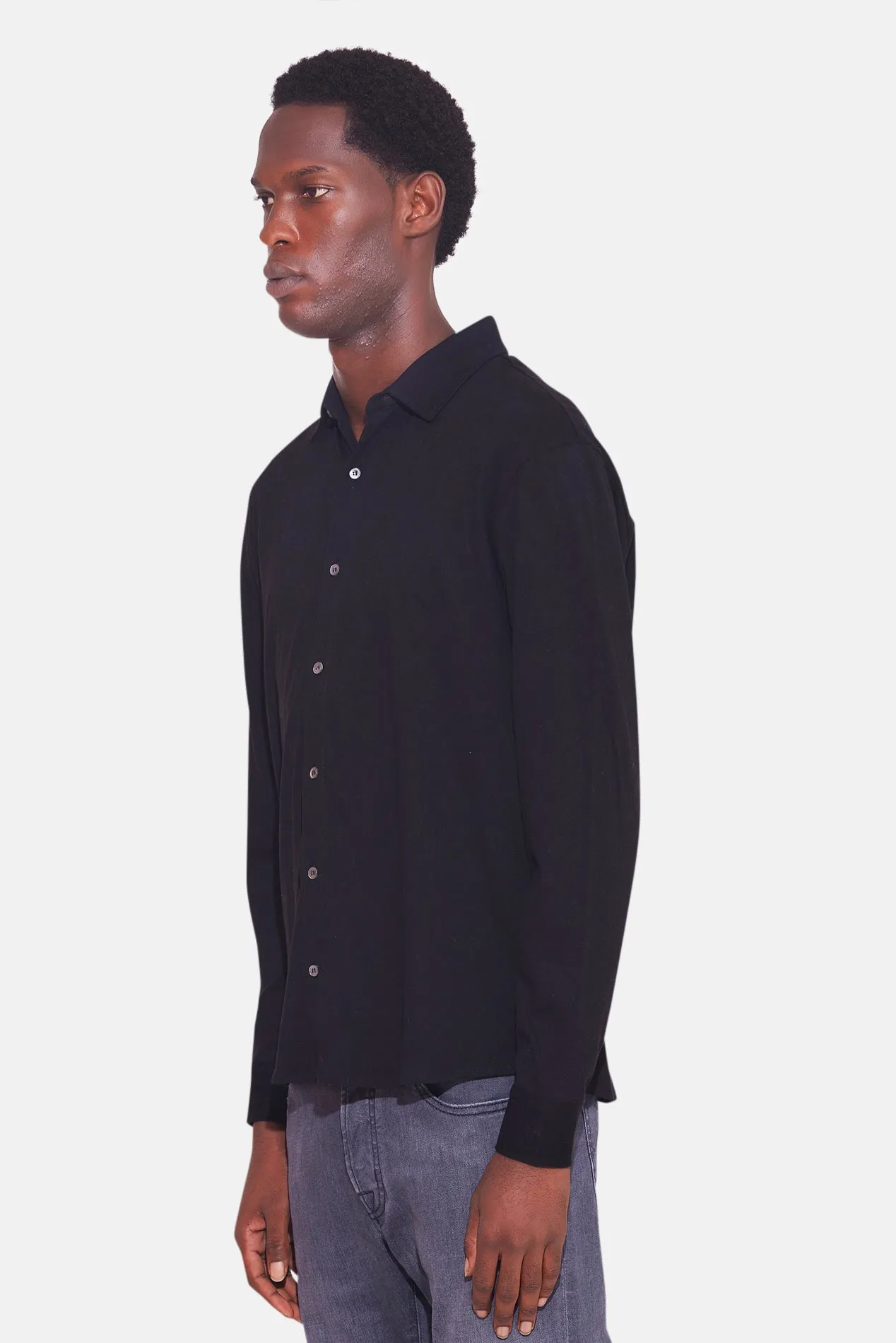 Dre Pique Button Up Shirt Black sold by Blue & Cream product image thumbnail 2