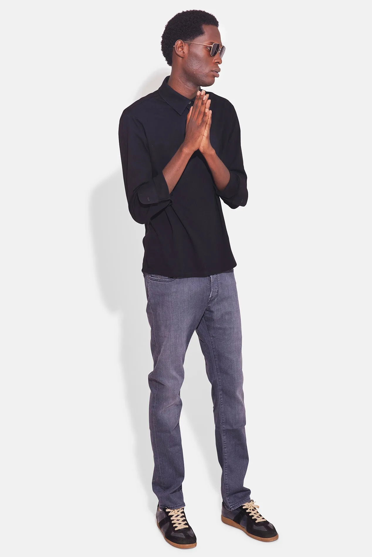 Dre Pique Button Up Shirt Black sold by Blue & Cream product image thumbnail 5