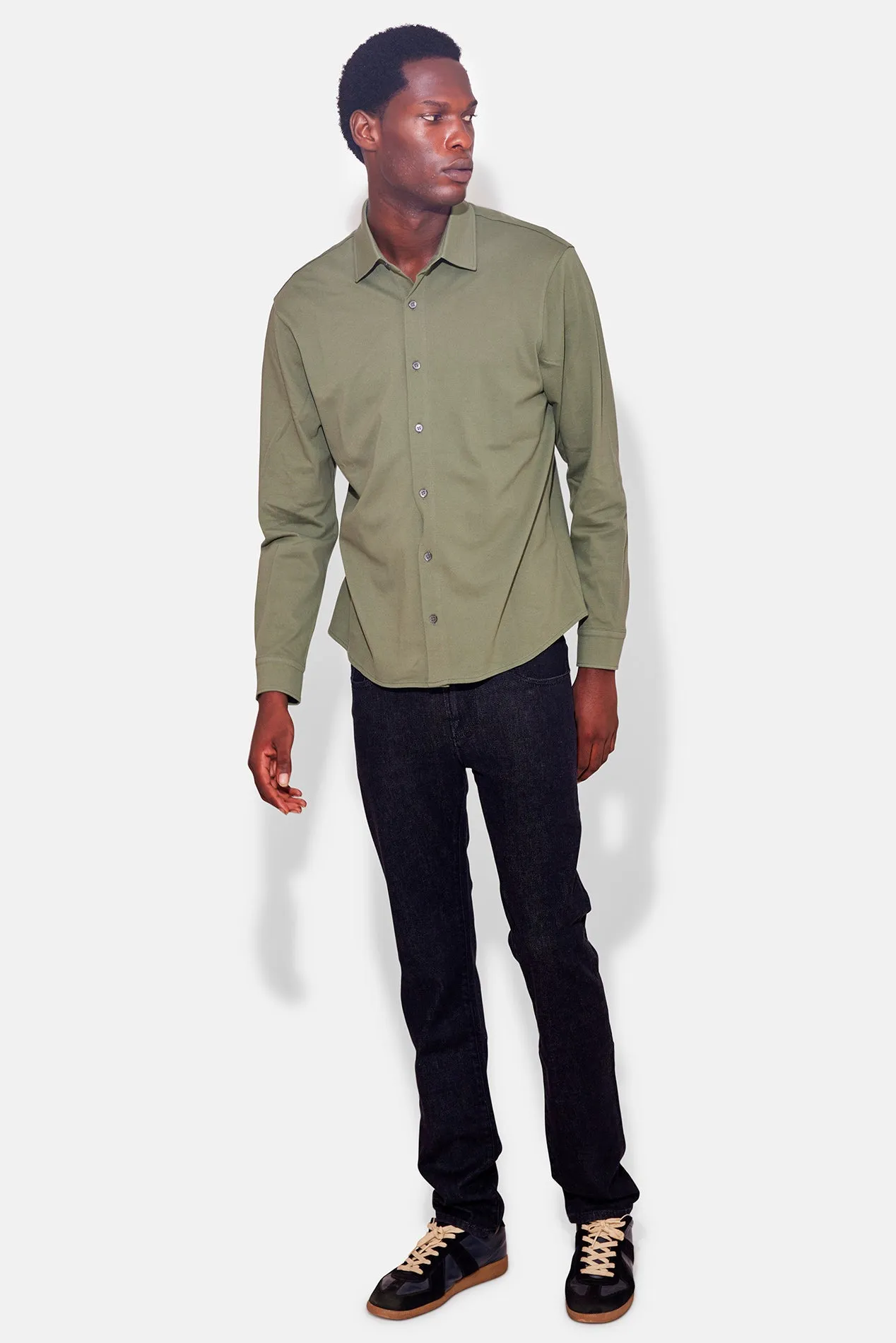 Dre Pique Button Up Shirt Olive sold by Blue & Cream product image thumbnail 3