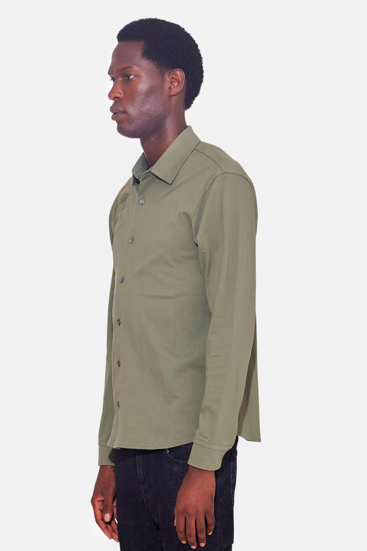 Dre Pique Button Up Shirt Olive sold by Blue & Cream product image thumbnail 2