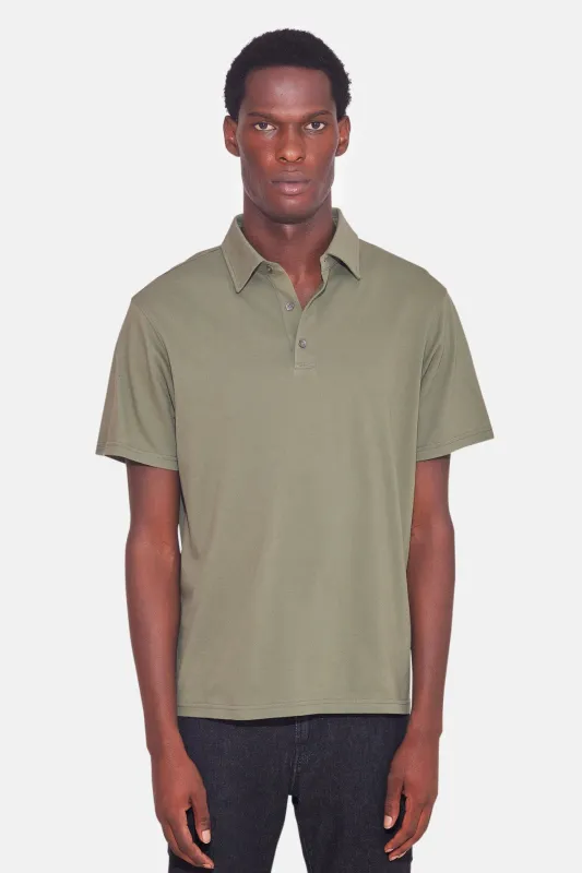 Atlantic SS Pique Polo Olive sold by Blue & Cream