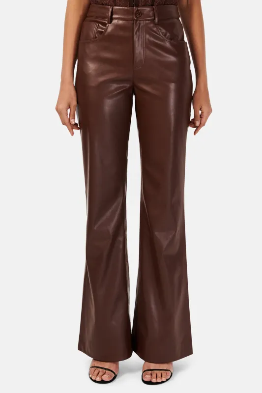 Zenobia Vegan Leather Pant Java sold by Blue & Cream