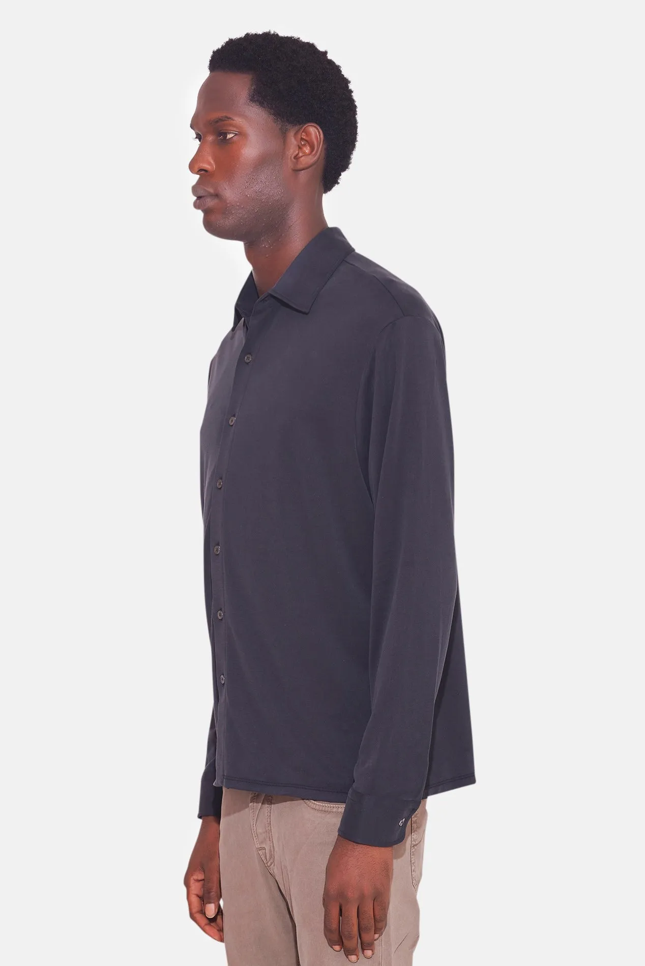 Micro Pique Shirt Black sold by Blue & Cream product image thumbnail 2