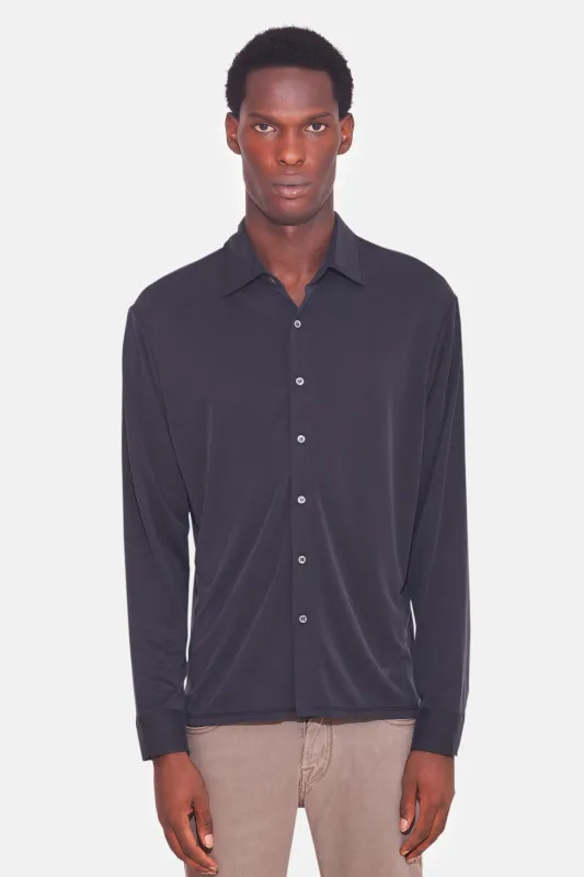 Micro Pique Shirt Black sold by Blue & Cream