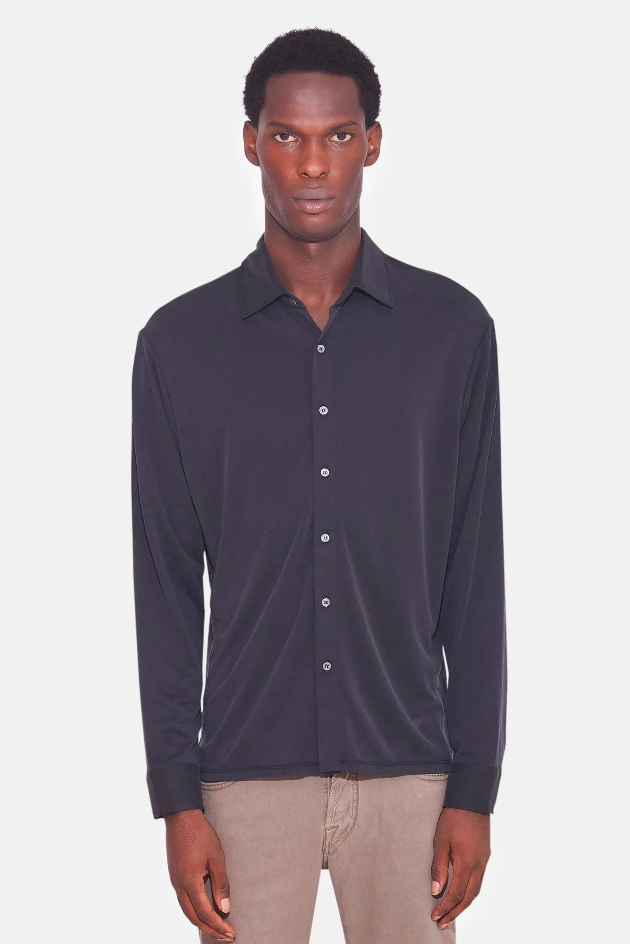 Micro Pique Shirt Black sold by Blue & Cream