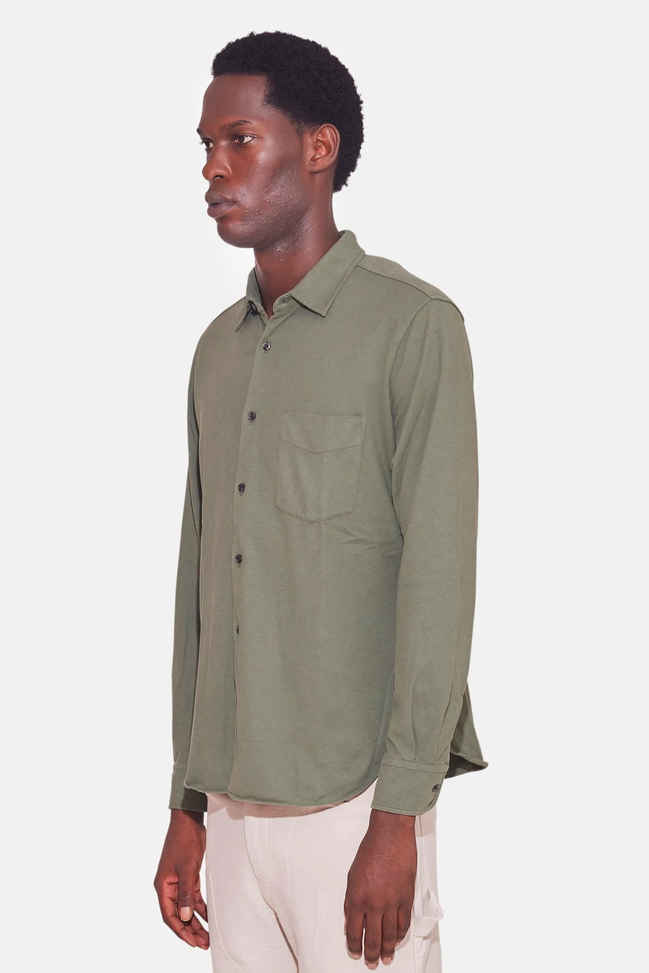 Velvet Jersey Shirt Military Green sold by Blue & Cream product image thumbnail 2