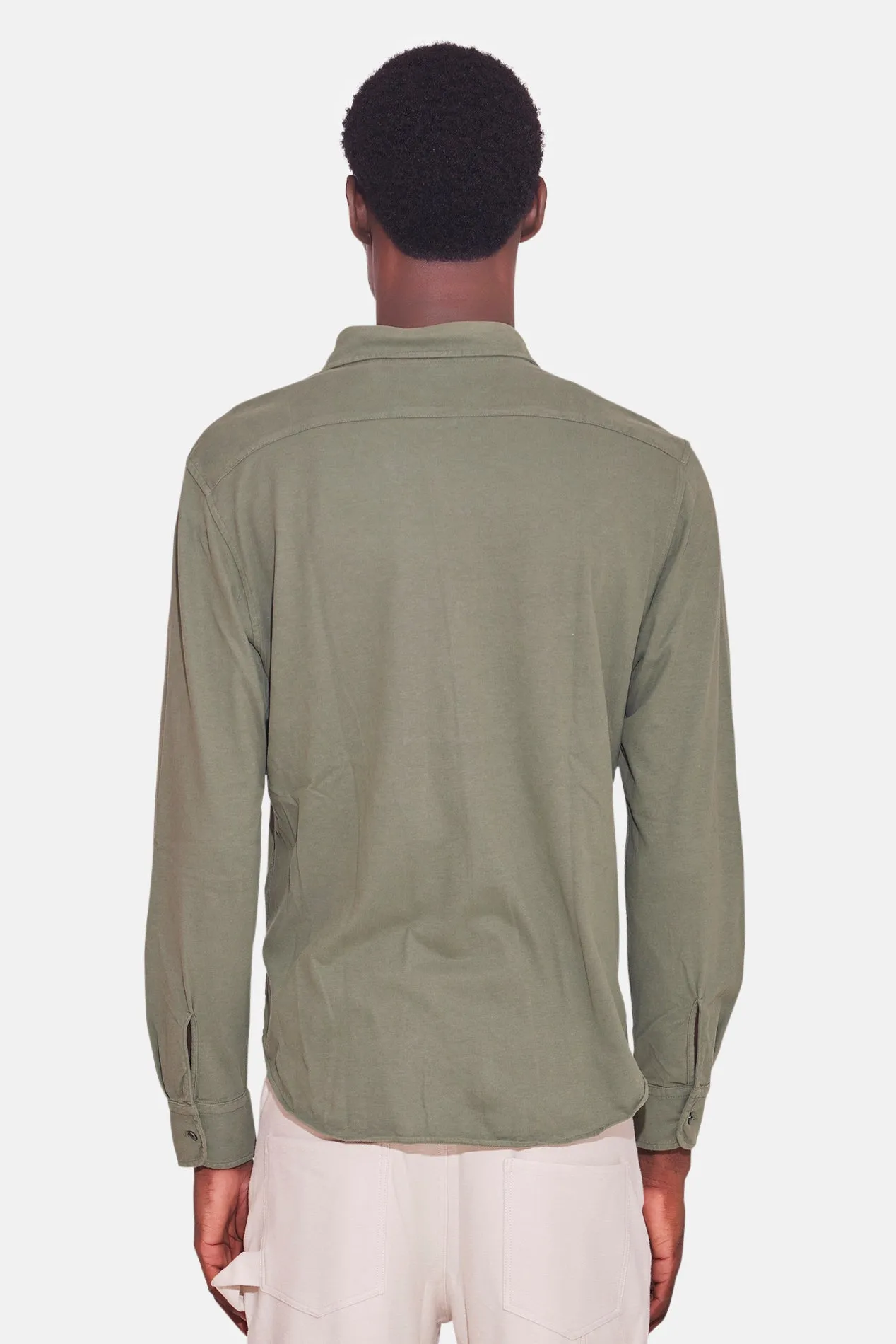 Velvet Jersey Shirt Military Green sold by Blue & Cream product image thumbnail 3