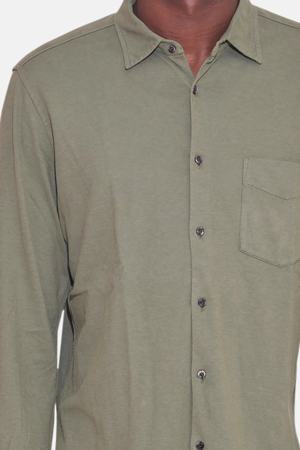 Velvet Jersey Shirt Military Green sold by Blue & Cream product image thumbnail 4