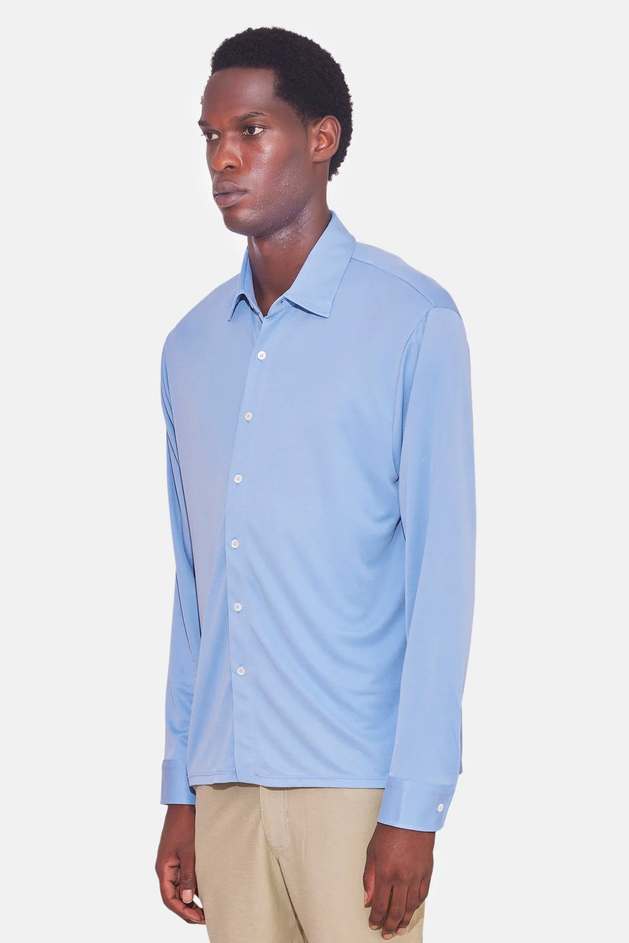 Micro Pique Shirt Oxford Blue sold by Blue & Cream product image thumbnail 3