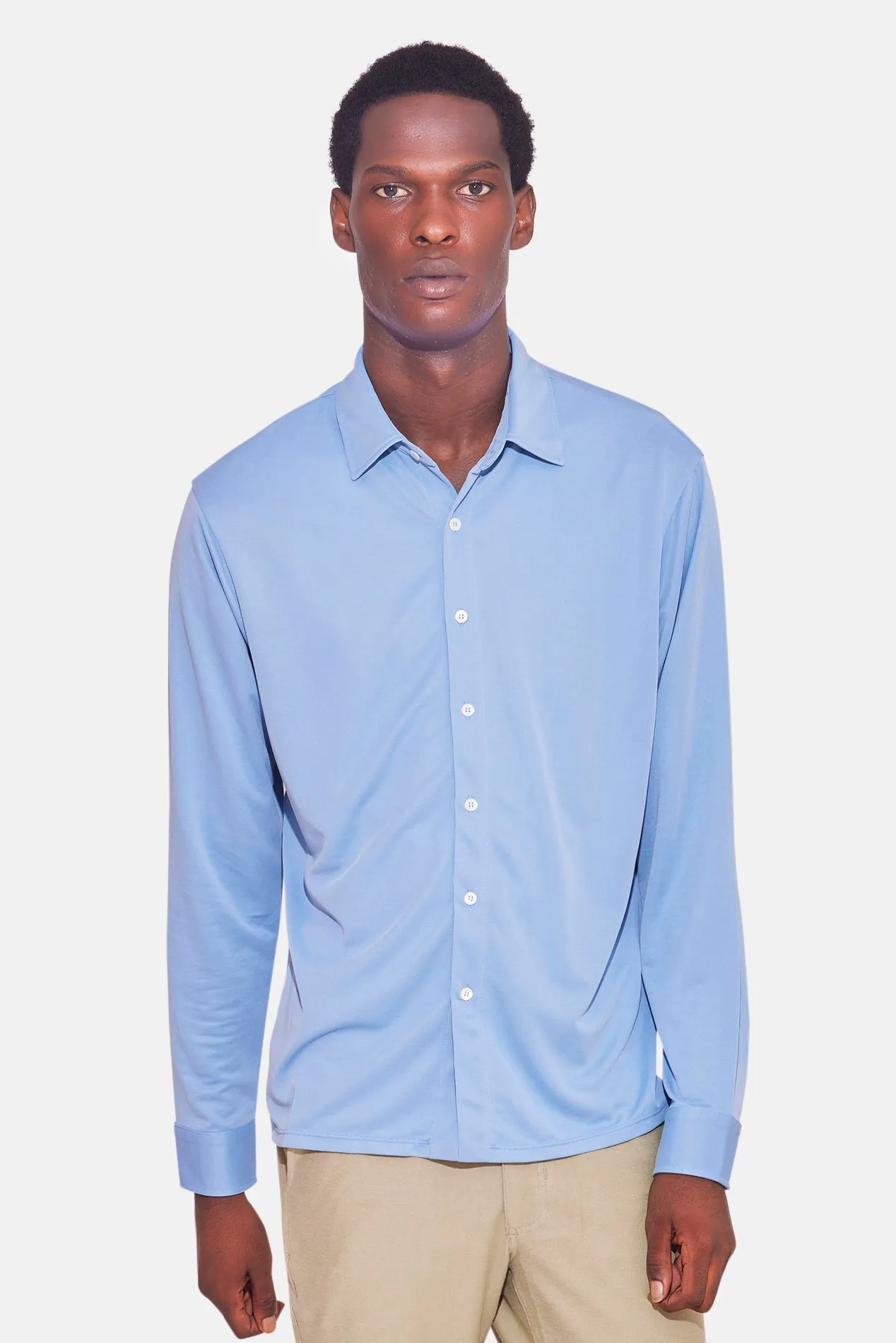 Micro Pique Shirt Oxford Blue sold by Blue & Cream