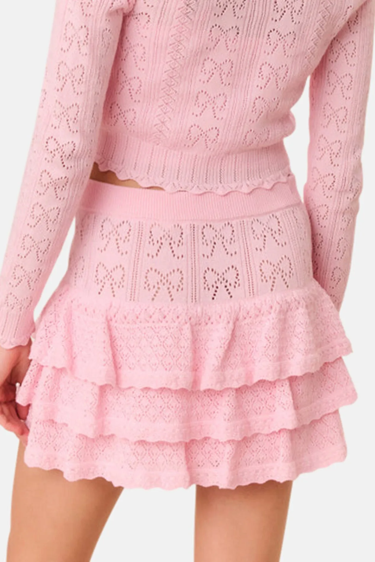 Baudin Bow Pointelle Mini Skirt Ballerina Pink sold by Blue & Cream product image thumbnail 3