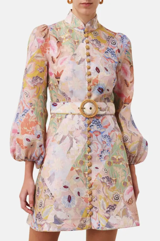 Illustration Belted Mini Dress Multi Floral Diamond sold by Blue & Cream