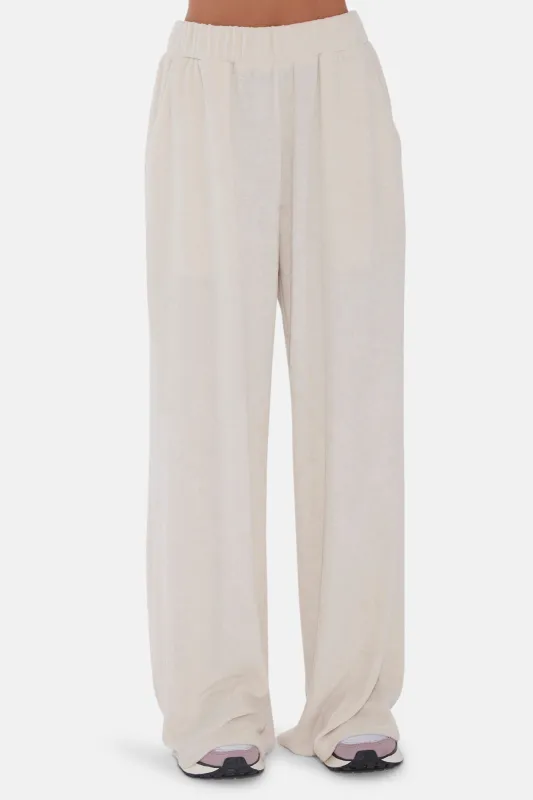Goldie Wide Leg Terry Pant Ivory sold by Blue & Cream