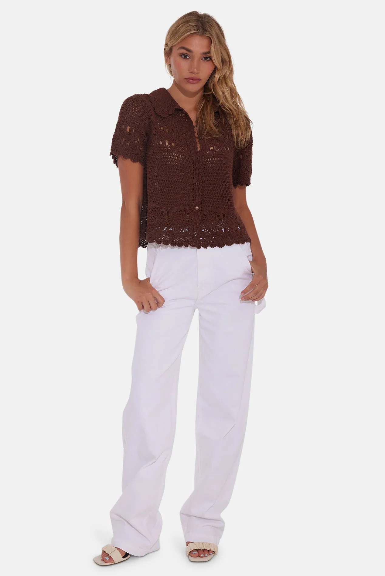 Molly Crochet Shirt Brown sold by Blue & Cream product image thumbnail 4