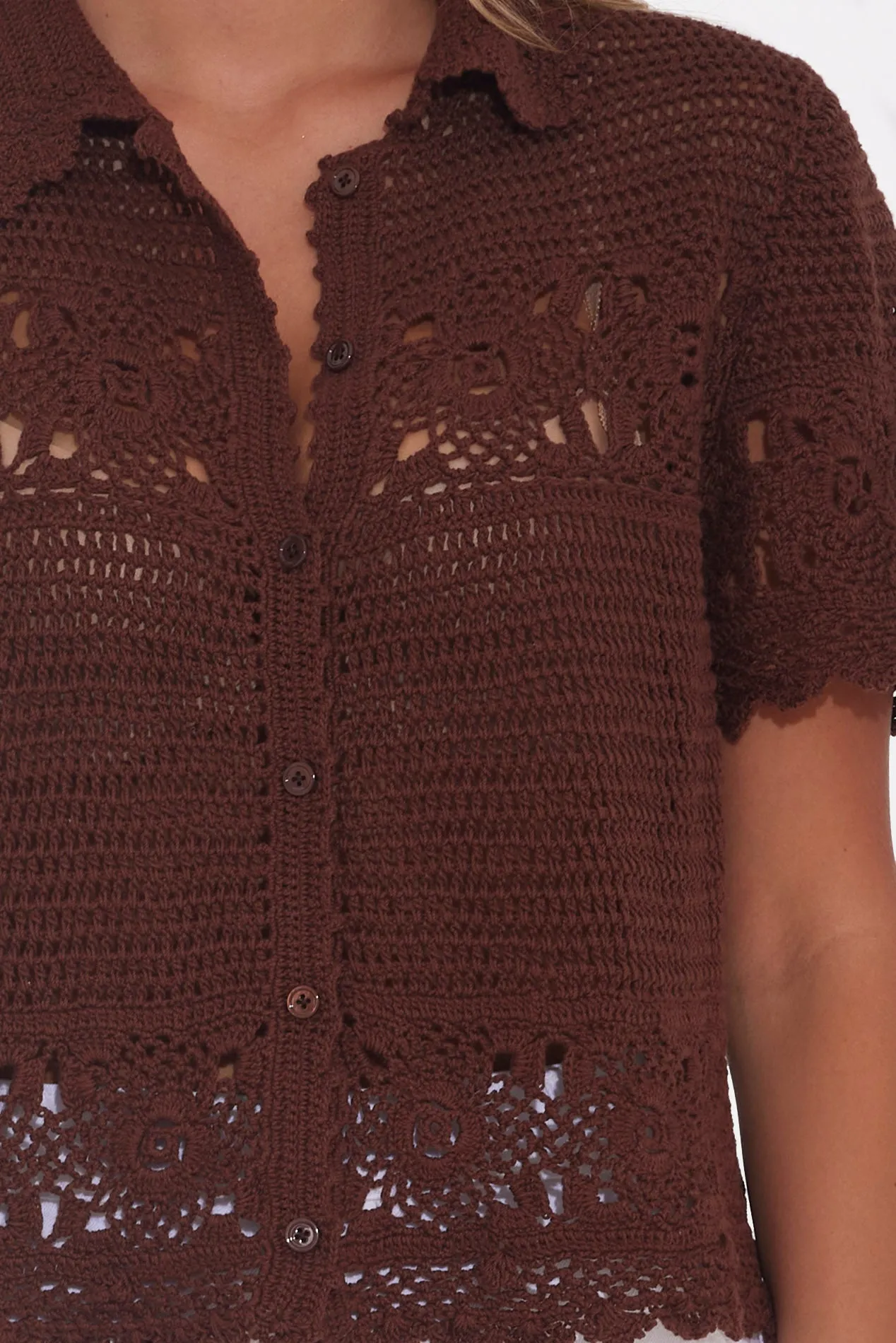 Molly Crochet Shirt Brown sold by Blue & Cream product image thumbnail 5