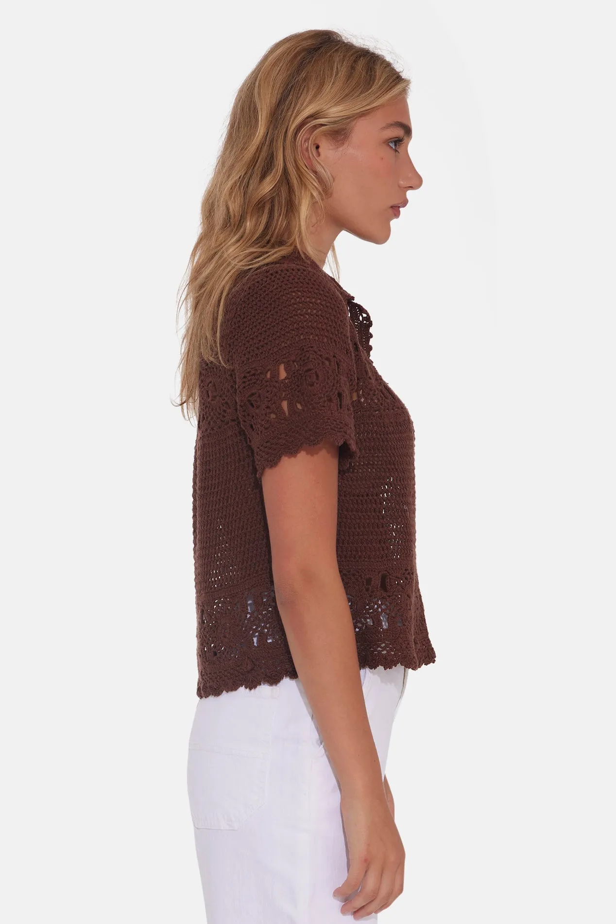 Molly Crochet Shirt Brown sold by Blue & Cream product image thumbnail 2
