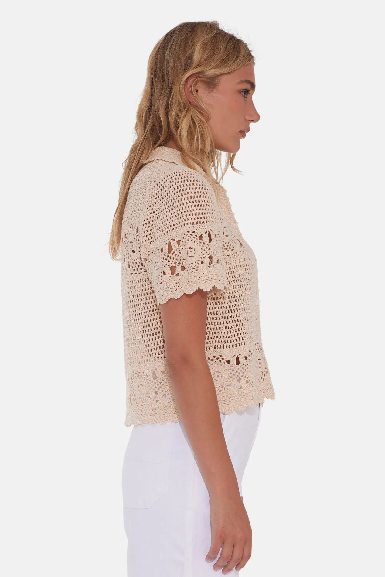 Molly Crochet Shirt Natural sold by Blue & Cream product image thumbnail 2