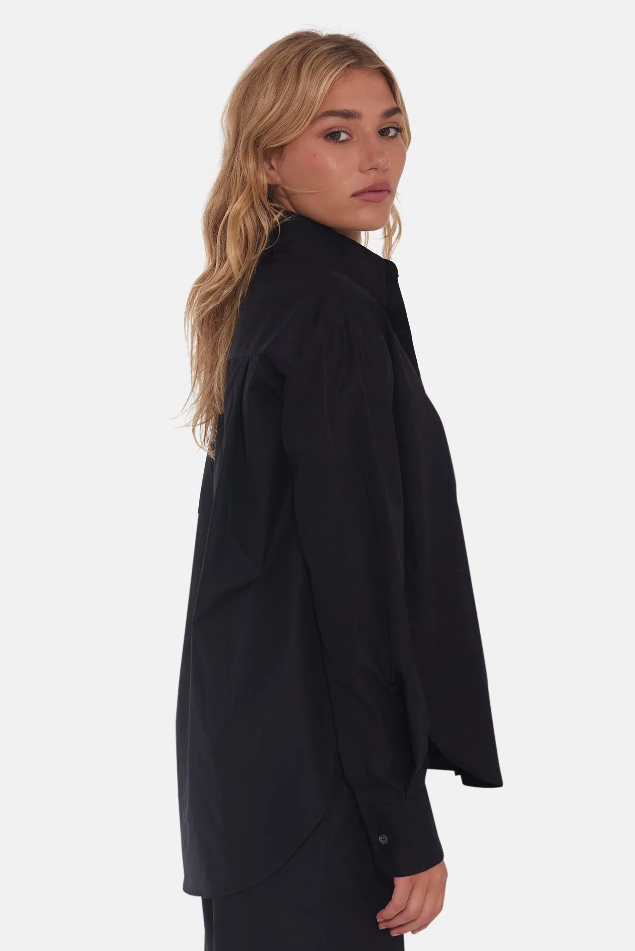 Lily Poplin Boyfriend Shirt Black sold by Blue & Cream product image thumbnail 2