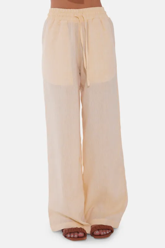 Amber Waves Linen Pant Yellow sold by Blue & Cream